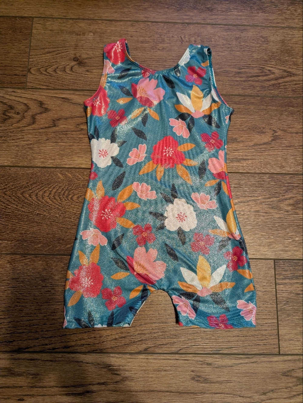 $ 💥3/$24 Teal Floral‎ Metallic Leotard